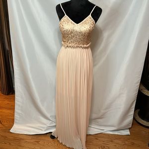 Soieblu Champagne sequin maxi gown